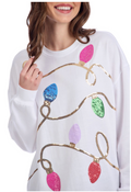 White Christmas Light Sparkle Sweatshirt