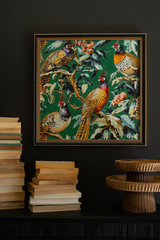 Framed Pheasant Painting