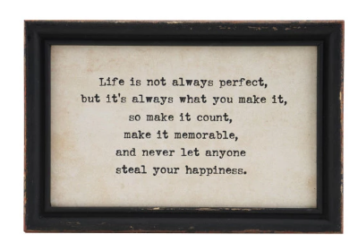 Wood Framed Wall Décor w/ Sayings