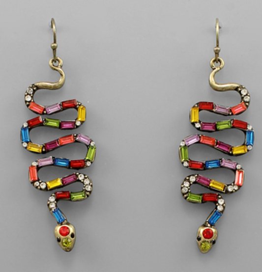 Crystal Snake Earrings