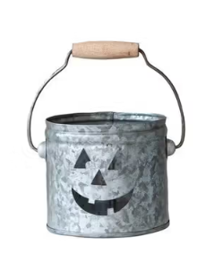 Galvanized Metal Cut-Out Jack-O-Lantern Faces