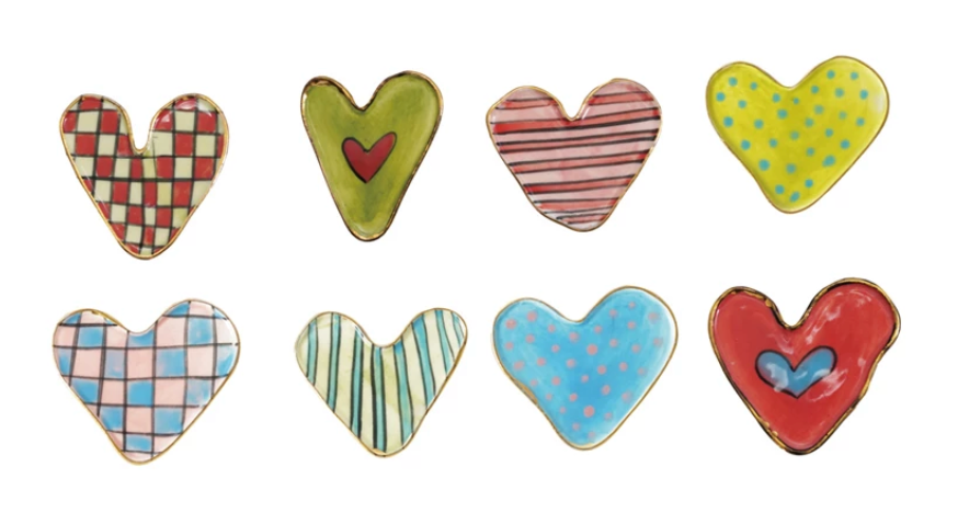 Hand-Painted Stoneware Heart Magnet