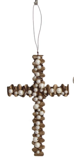 Wire Cross Beaded Ornaments