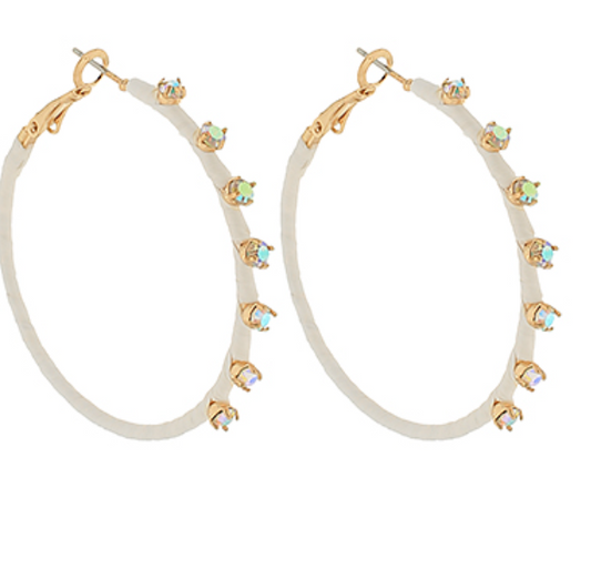 Crystal Stud Wrap Hoops