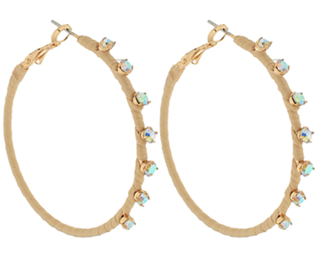 Crystal Stud Wrap Hoops