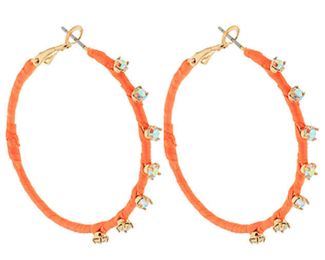 Crystal Stud Wrap Hoops