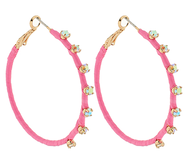 Crystal Stud Wrap Hoops
