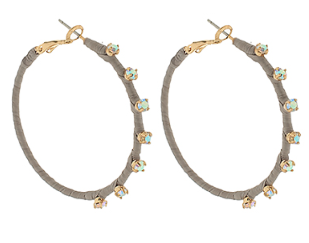 Crystal Stud Wrap Hoops