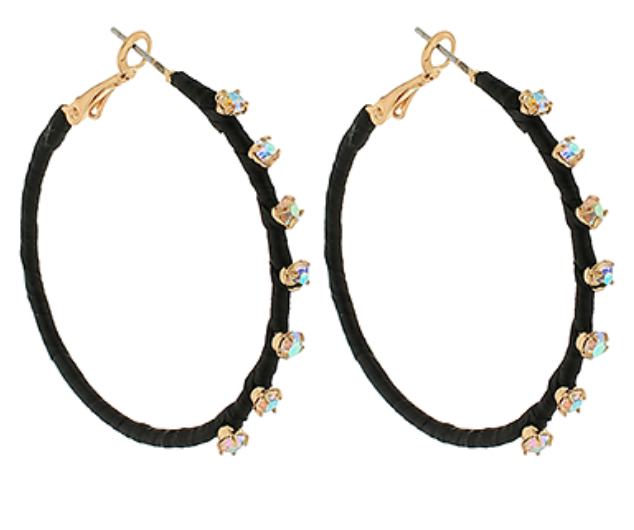 Crystal Stud Wrap Hoops