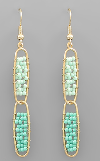 Bead Filled 2 Oval Earrings