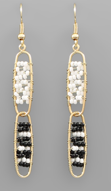 Bead Filled 2 Oval Earrings