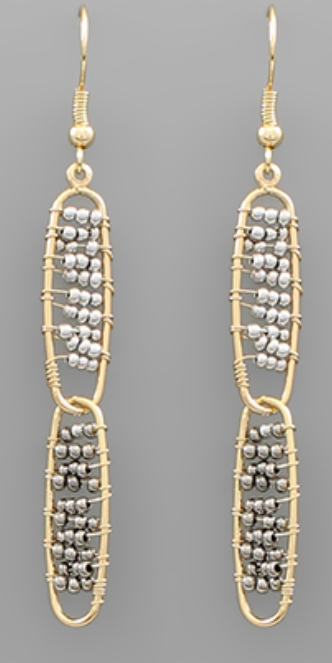 Bead Filled 2 Oval Earrings