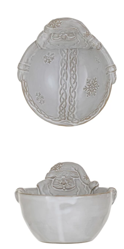 Stoneware Santa/Snowman Shaped Bowl