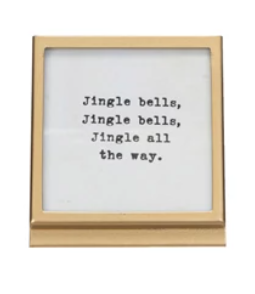 Gold Metal & Glass Frame w/ Easel & Christmas Sayings