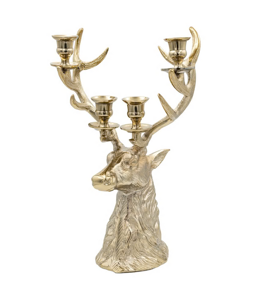 Cast Aluminum Deer Shaped Candelabra