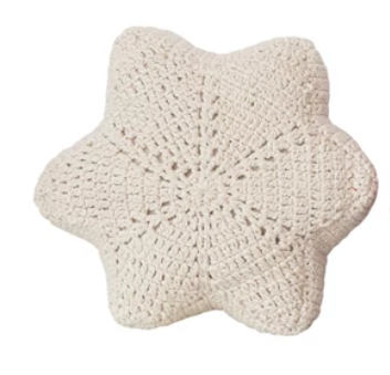 Cotton Crocheted Snowflake Shaped Pillow