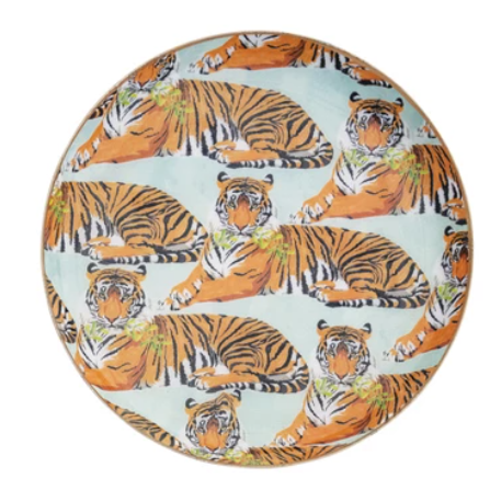 Safari Animal Pattern Enameled Stainless Steel Tray