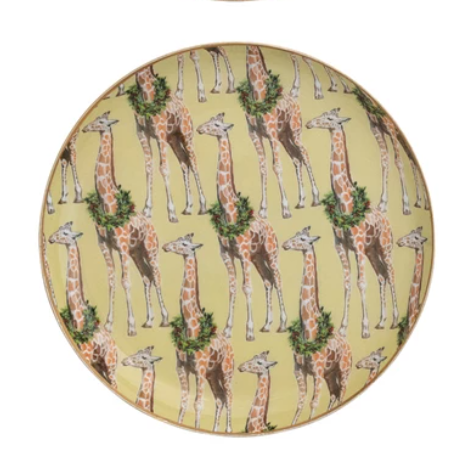 Safari Animal Pattern Enameled Stainless Steel Tray