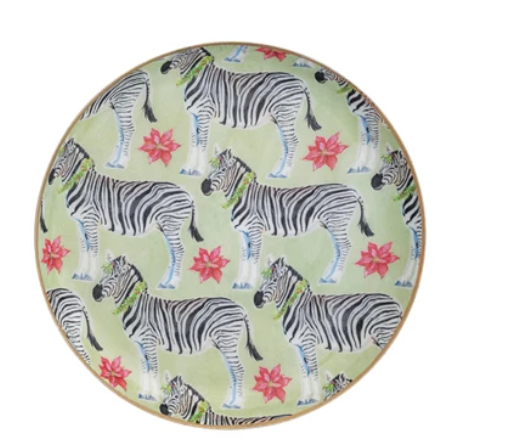 Safari Animal Pattern Enameled Stainless Steel Tray