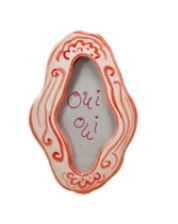 Hand-Painted Stoneware Mini Photo Frame Magnet