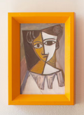 Framed Cubist Paintings Under Glass