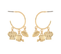 Football Charm Dangle Hoops