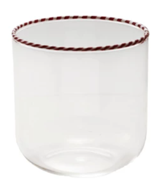 Drinking Glass with Striped Rim