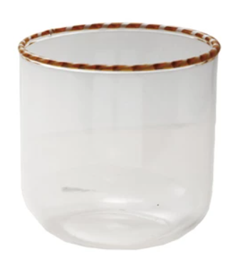 Drinking Glass with Striped Rim