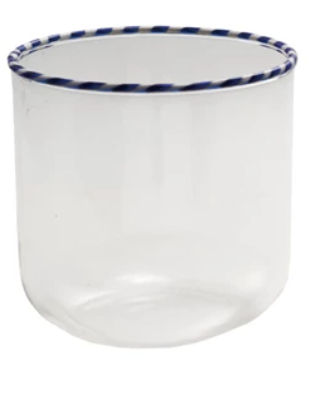Drinking Glass with Striped Rim