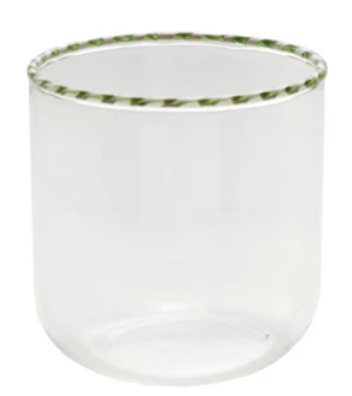 Drinking Glass with Striped Rim