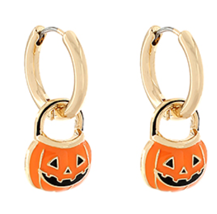 Halloween Pumpkin Dangle Hoops