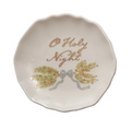 Stoneware Scalloped Plate with Gold Electroplating