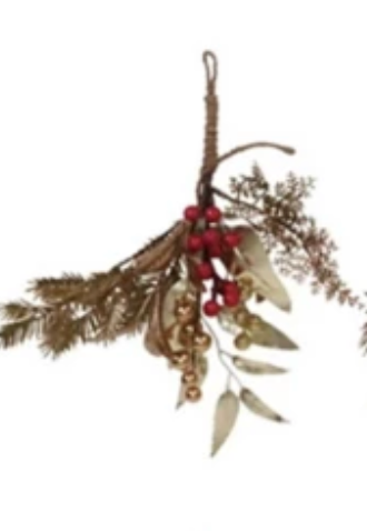 Hanging Faux Evergreen & Berry Bunch