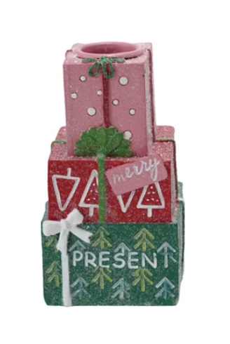 Resin Stacked Gifts Taper Holders