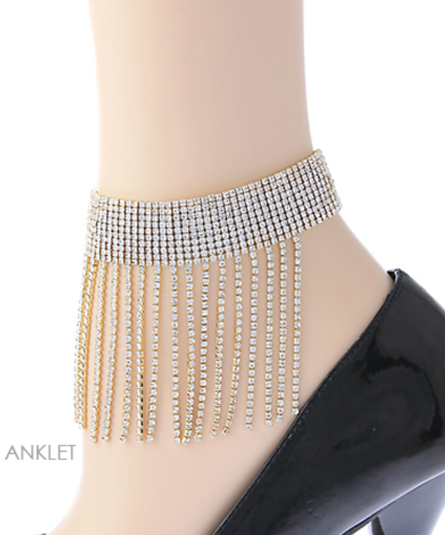 Crystal Tassel Anklet
