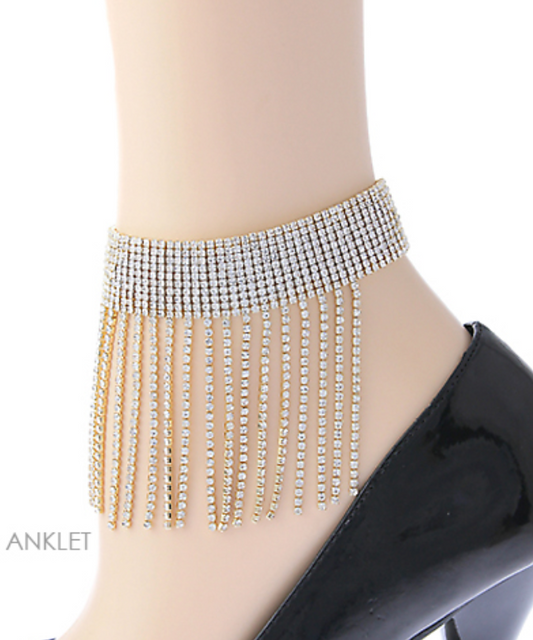 Crystal Tassel Anklet