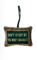 Handmade Beaded Velvet Pillow Ornament with Embroidery