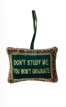 Handmade Beaded Velvet Pillow Ornament with Embroidery