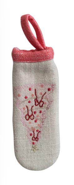 Printed Pot Handle Cover with Embroidered Christmas Tree