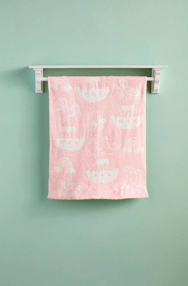 Pink Noah's Ark Chenille Blanket