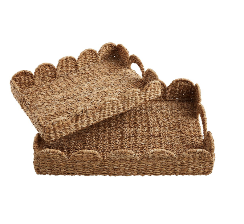 Scallop Woven Trays