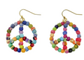Kantha Bead Peace Sign Earrings