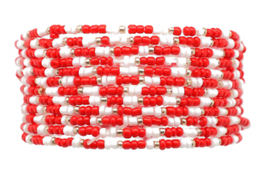 "Game Day" 12 Row Seed Bead Bracelet Set