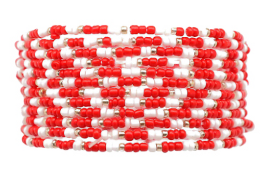 "Game Day" 12 Row Seed Bead Bracelet Set