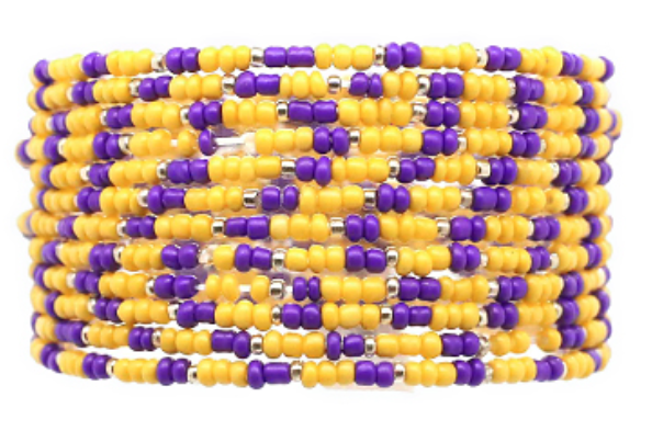 "Game Day" 12 Row Seed Bead Bracelet Set