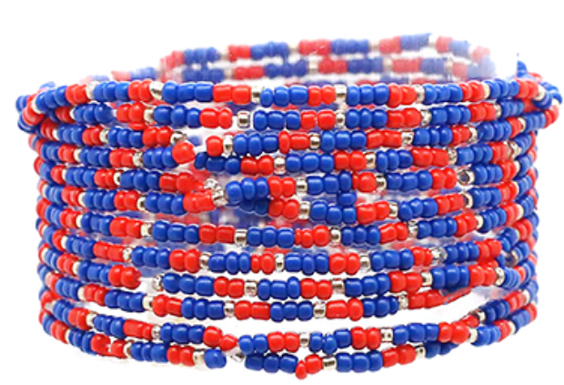 "Game Day" 12 Row Seed Bead Bracelet Set