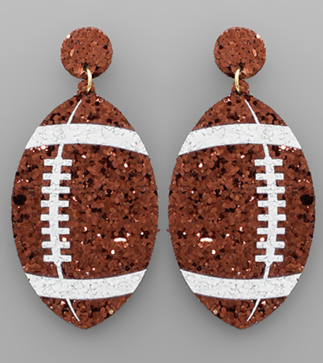 Glitter Football Leather Earrings