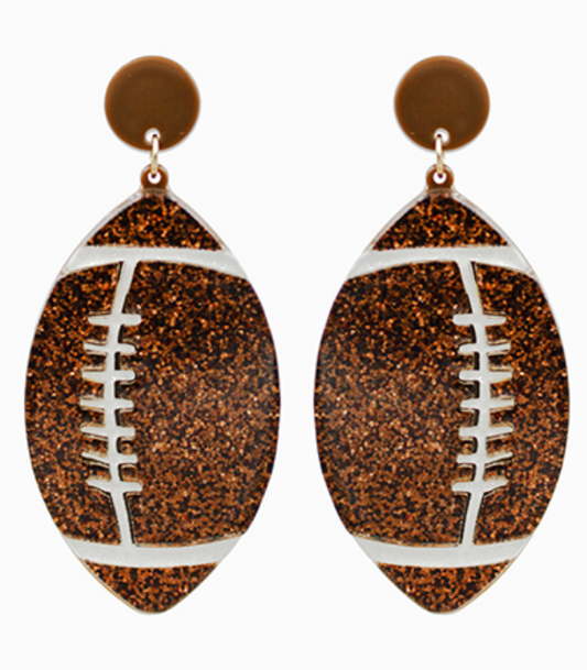 Glitter Football Acrylic Earrings