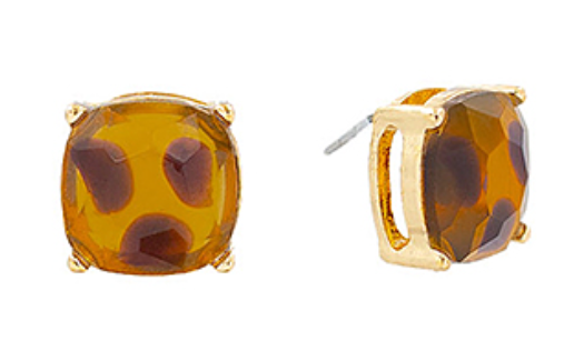 Square Stone Stud Earrings
