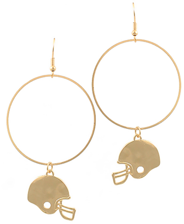 Football Helmet & Circle Earrings